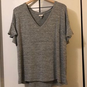 A New Day Gray flutter sleeve shirt